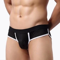 2015 new hot mens acrylic sexy mesh low rise briefs u convex bulge pouch underwear underpants m xl 4colors
