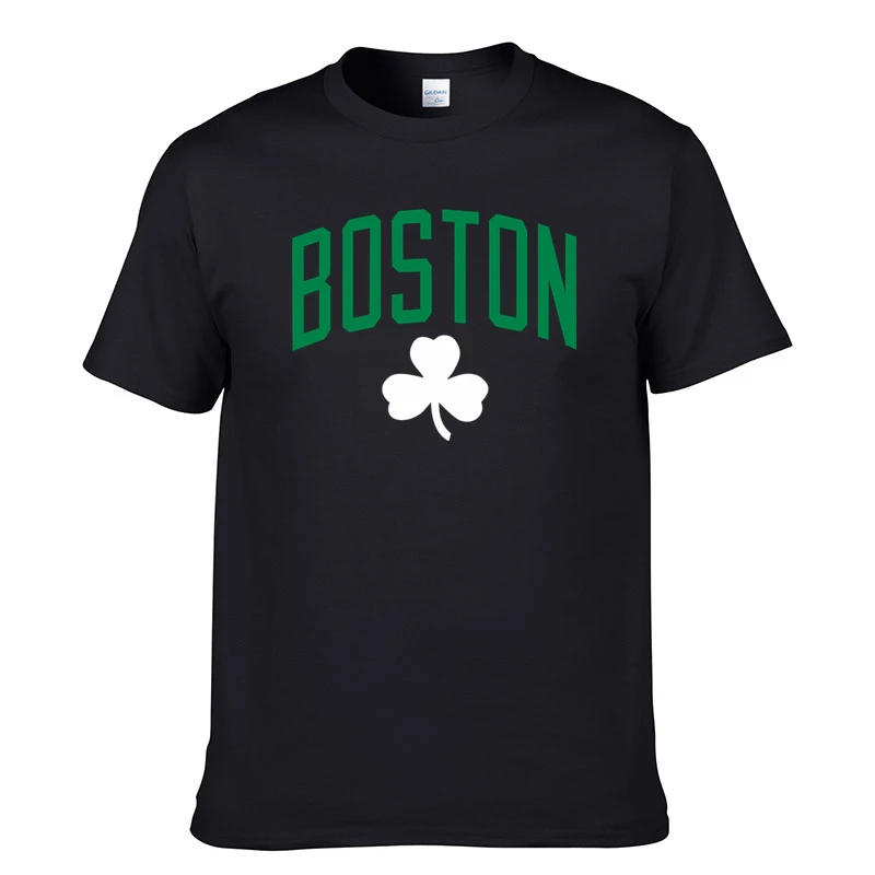 Новая мужская летняя хлопковая Футболка Boston зеленая баскетбольная Lover Clover