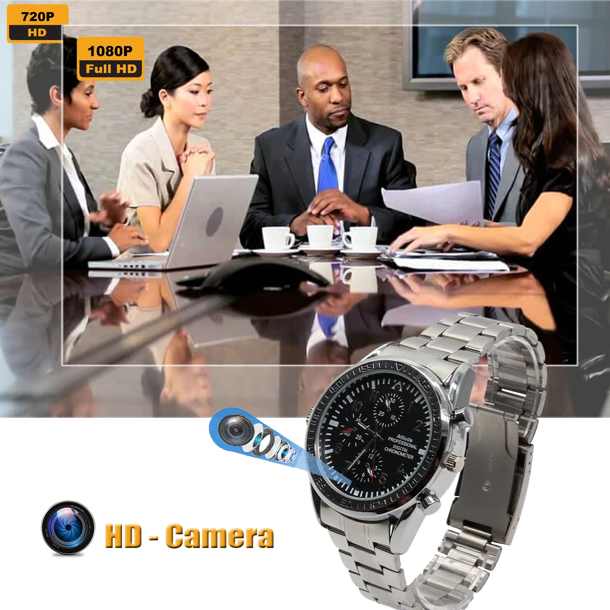 скрытая камера Часы беспроводная ночное видение мини-видеокамера Обнаружение