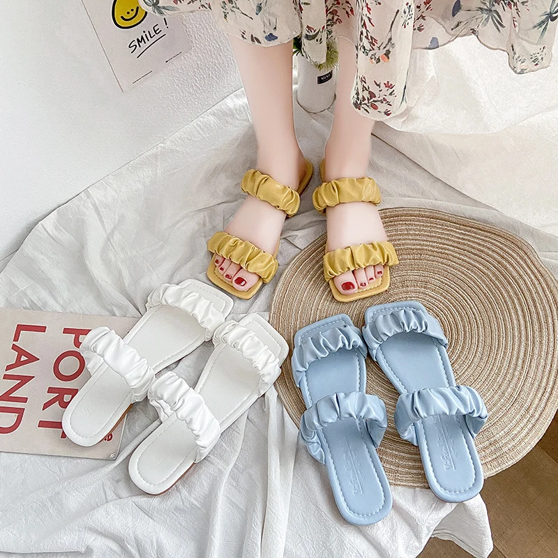 

Low Slippers Soft Loafers Shoes Luxury Slides Slipers Women Shale Female Beach Comfort Flat Designer 2021 Summer Sabot Casual Ro