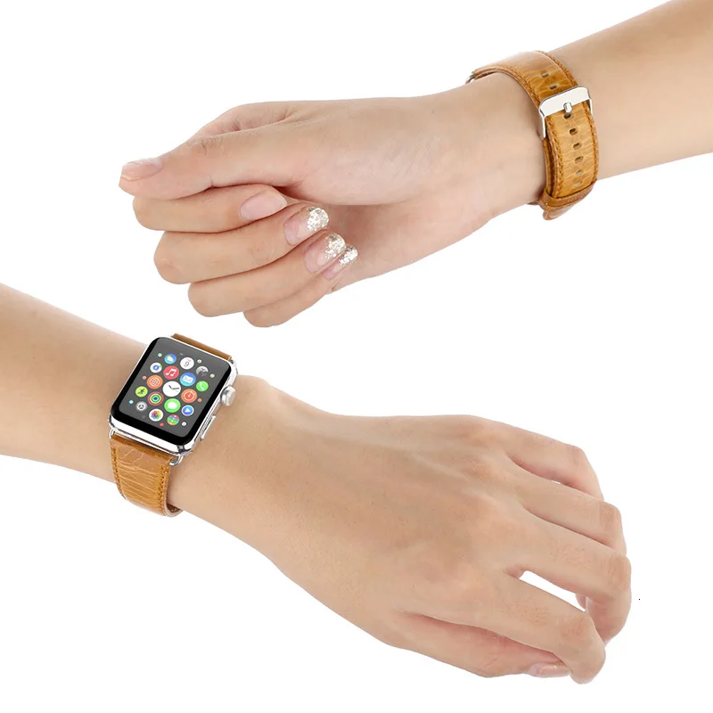 FOHUAS ремешок для Apple Watch из натуральной кожи 42 мм 38 мм браслет с ретро текстурой Crazy Horse для iWatch все версии коричневый