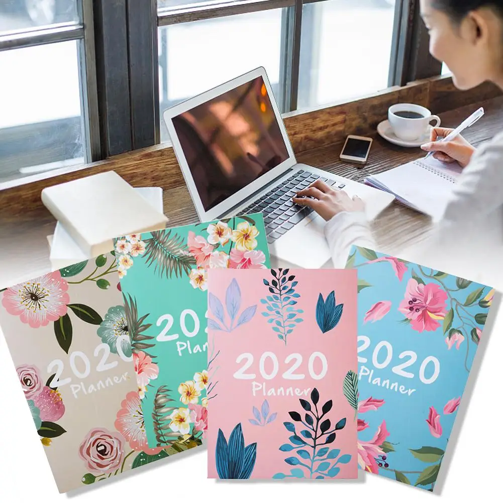 Планер А4 2020 ежемесячный планер ноутбук с красивым цветочным узором