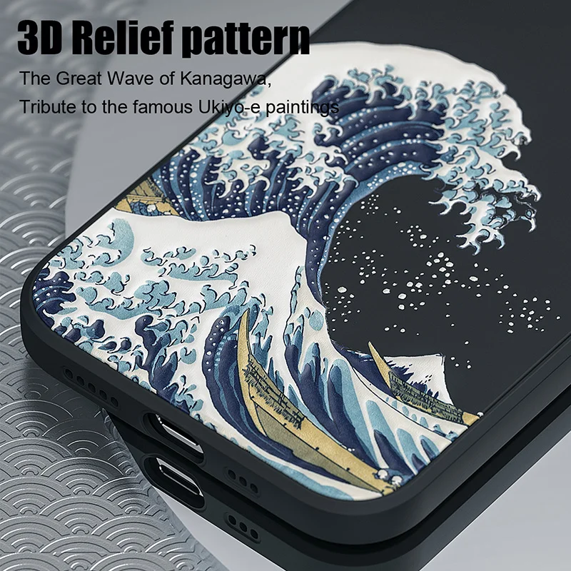 rzants for oppo realme 8 realme 8 pro 4g case japanese wave soft case silicone relief cover camera protection shockproof casing free global shipping