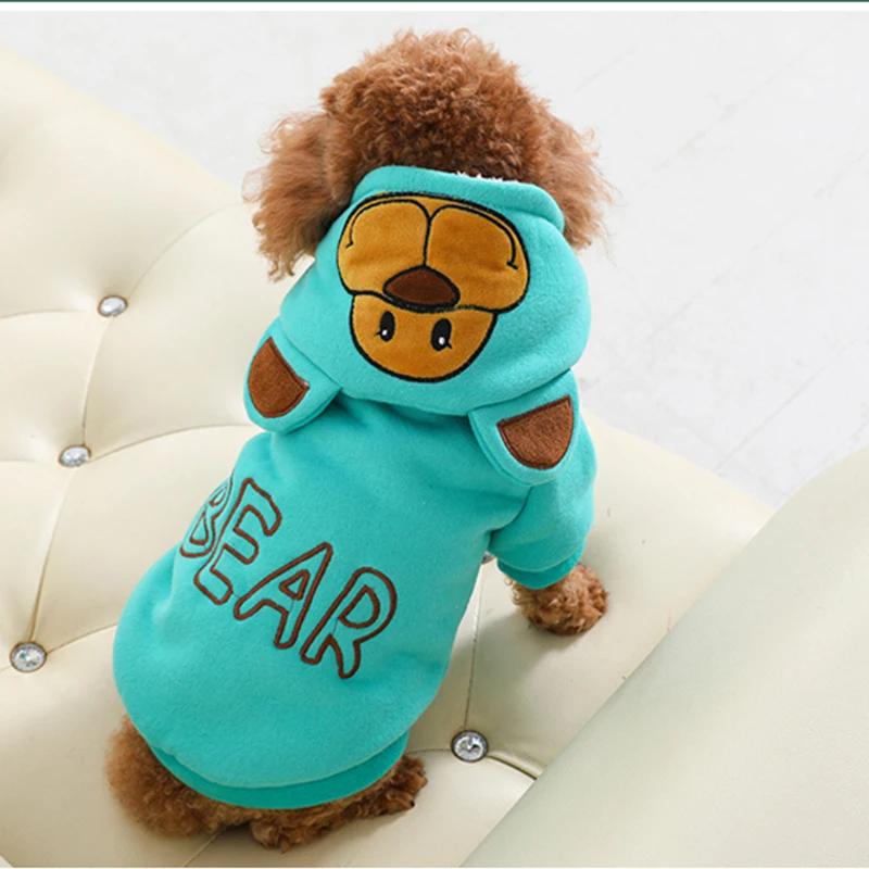 Теплая одежда для собак зимняя кошек пальто с капюшоном щенков толстая питомцев