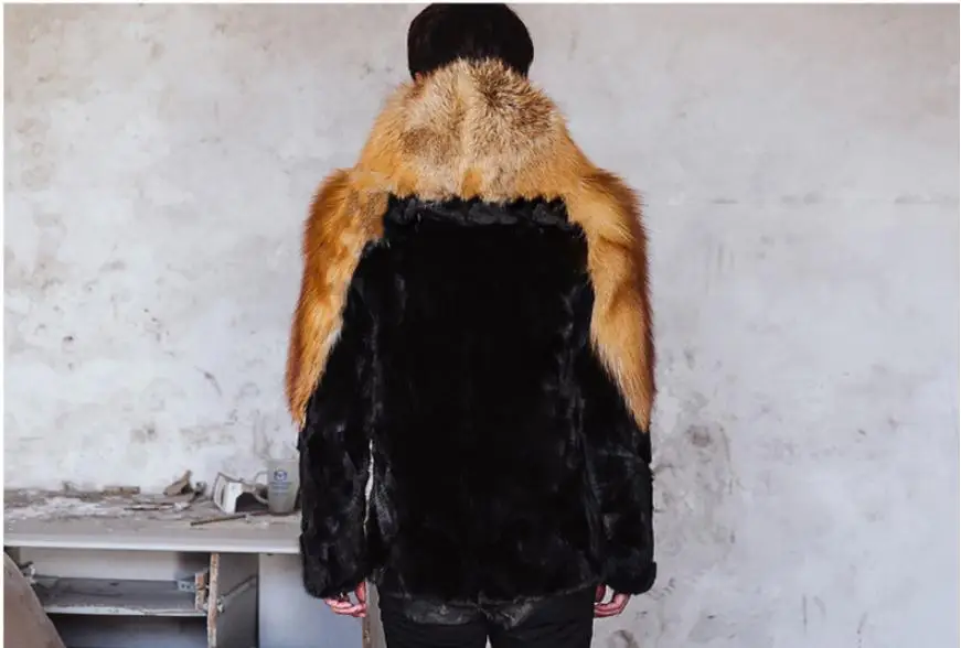 Новинка S/6Xl мужские пальто с искусственным мехом Лоскутная с капюшоном зима осень теплая Лоскутная меховая верхняя одежда размера плюс Мужская Меховая одежда K894