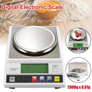 2000g0 01g electronic digital scale lcd display backlight lb gram food kitchen weight balance tray precision high accuracy 2kg free global shipping