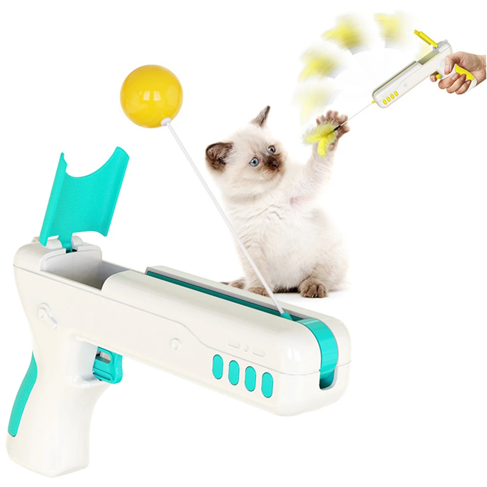

Fun Interactive Cats Toy With Feather and Ball Resilient Funny Cat Stick Creative Kitten Teasing Wand Pet Puzzle Training Toys