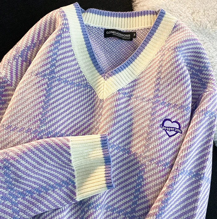 Олень плюшевый Taro фиолетовый стильный свитер женский воротник Rac | Женская одежда