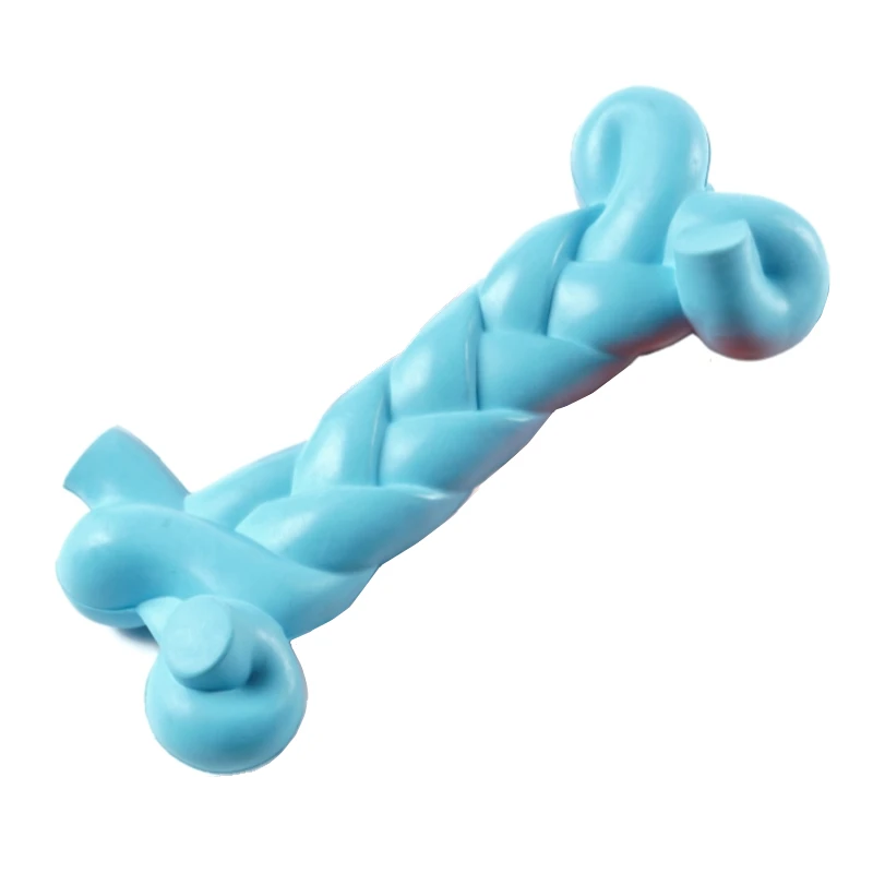 

PetQueue Best Sell Pet Toy Non-toxic Beef Flavor Rubber Bone Shape Dog Toy Teeth Cleaning Cat Pet Molar Chewing Toy Wholesale