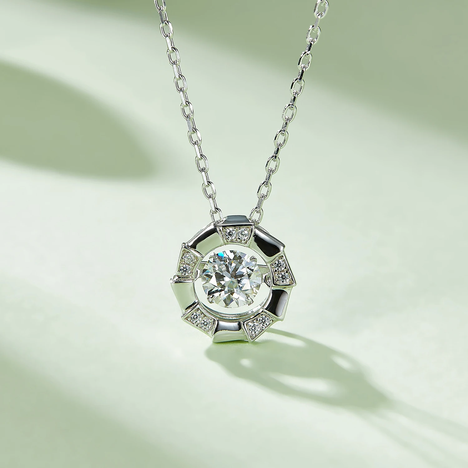 

JOVOVASMILE 0,5 карат D цвет муассанит круглый кулон ожерелье для женщин 100% стерлингового серебра 925 пробы сверкающие ювелирные украшения