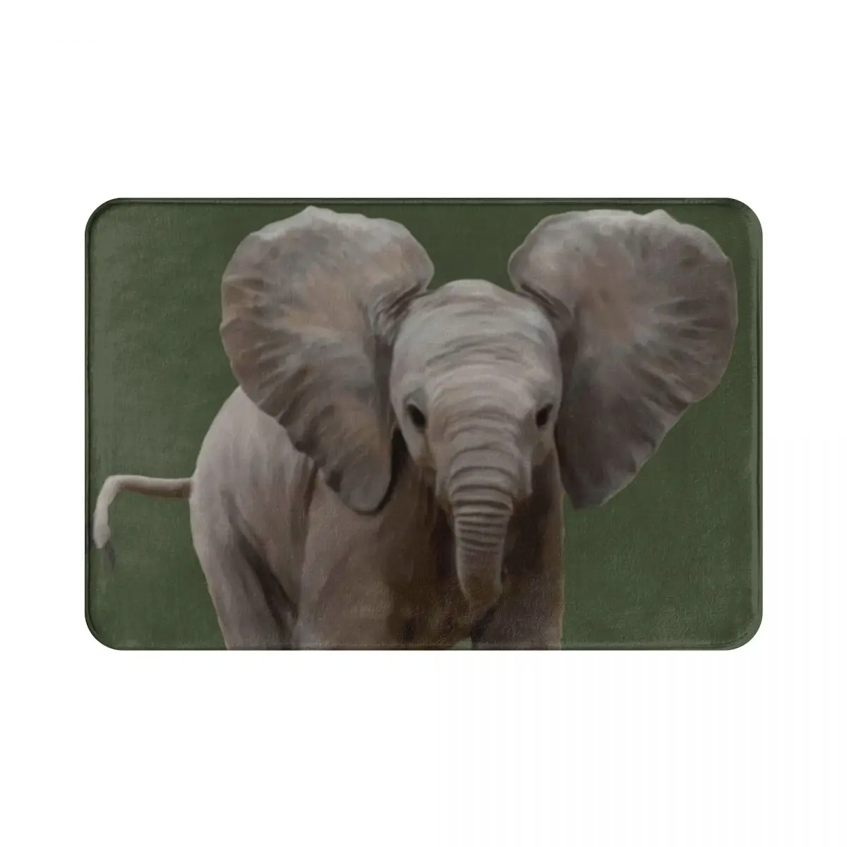 

Baby Elephant Painting Polyester Doormat Rug carpet Mat Footpad Non-slip Washable Entrance Kitchen Bedroom balcony toilet