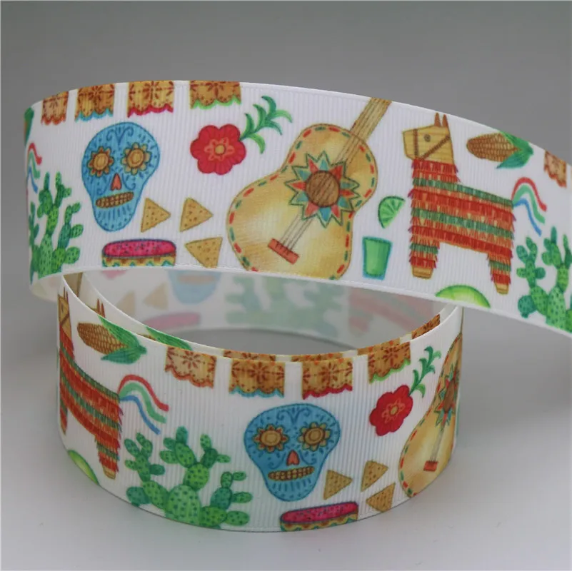 DHK 1 5 'Ƌ ярдов Мексика Кактус Гитары напечатан grosgrain ленты ленточный аксессуар
