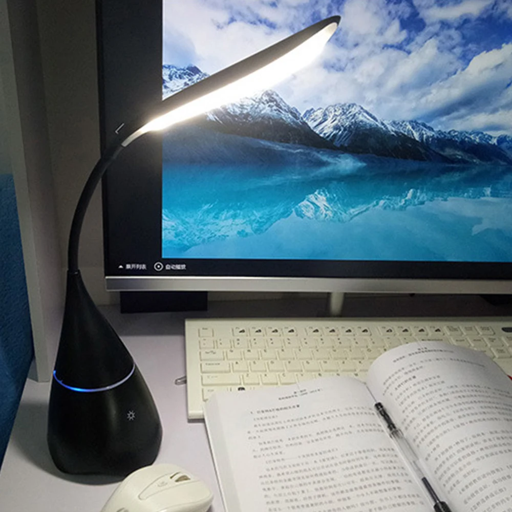 Стерео Беспроводная настольная лампа USB Перезаряжаемый Bluetooth динамик светильник