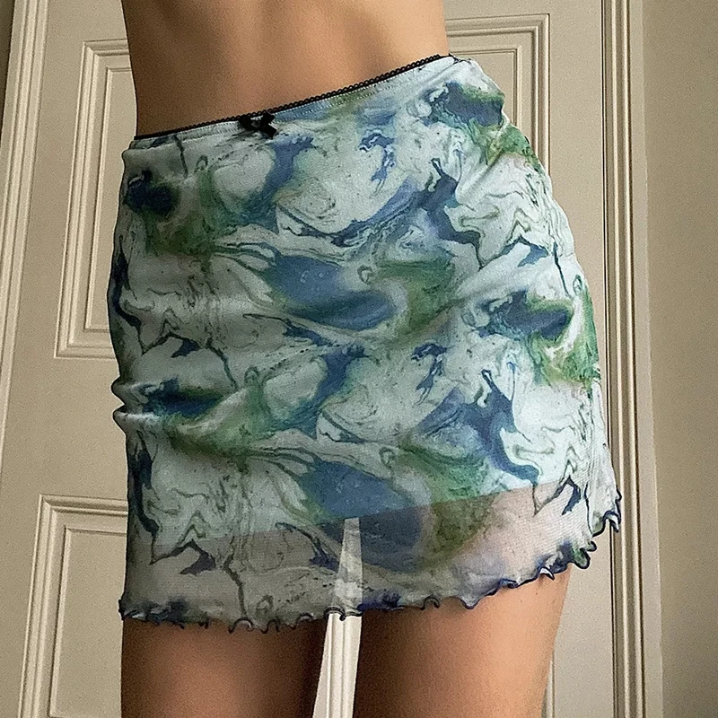 

Women's Mini Skirt Korean Style Kawaii Ruffle Hem High Waist Short Straight Skirt Sexy Harajuku Y2K Aesthetic Vintage Streetwear