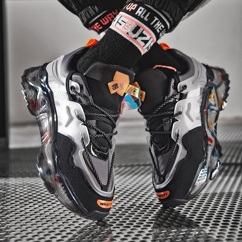 

Fashion Basketball Shoes For Men 2020 Winter High Top Warm Sneakers Men Height Increasing Hard-wearing Male Casual Shoes