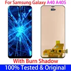 100% Оригинальный ЖК-дисплей A40 для SAMSUNG Galaxy LCD A40 A405 A405F дисплей + сенсорный экран дигитайзер в сборе с burn shadow