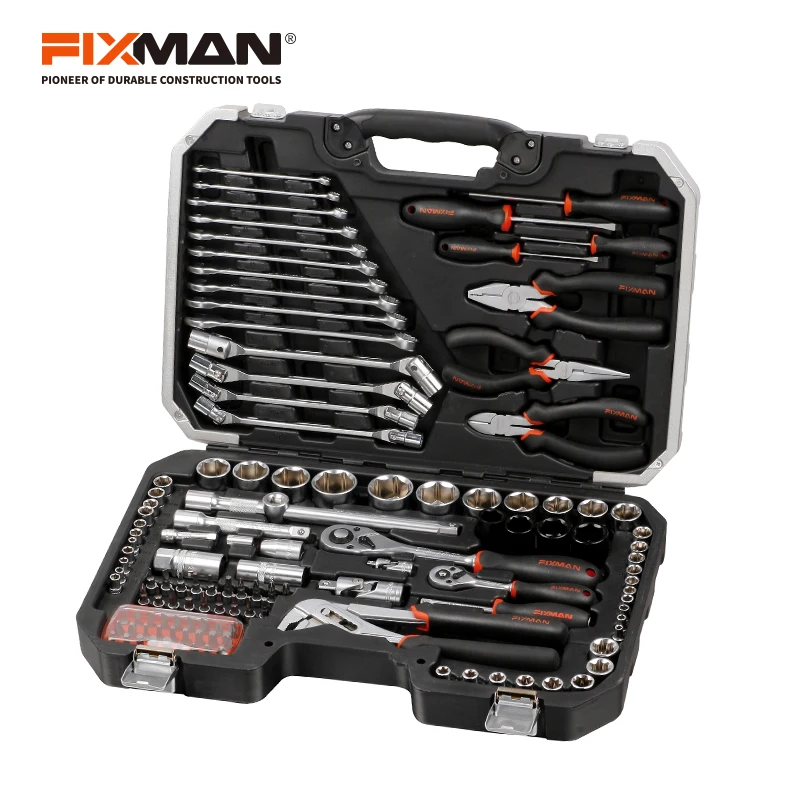 

FIXMAN tools set toolbox professional auto 124pcs 1/2"& 1/4" Dr.socket tool BT124