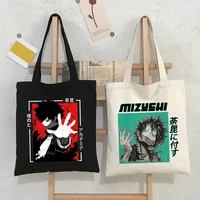 japanese anime my hero academia dabi canvas bag harajuku goth punk shopper large capacity women bag vintage shoulder bag handbag