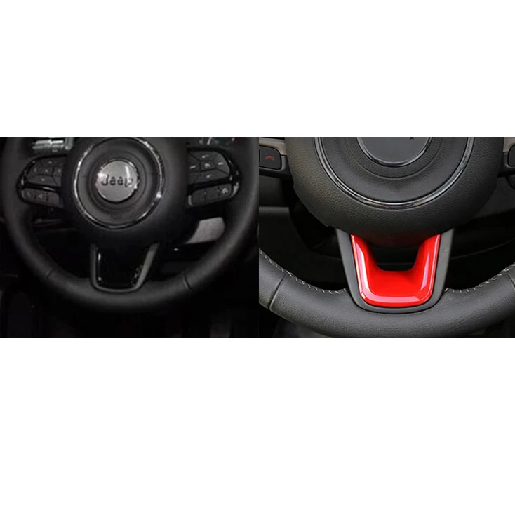 Для Jeep Renegade 2015 + Compass 2017 украшение на руль автомобиля Накладка рамка наклейки