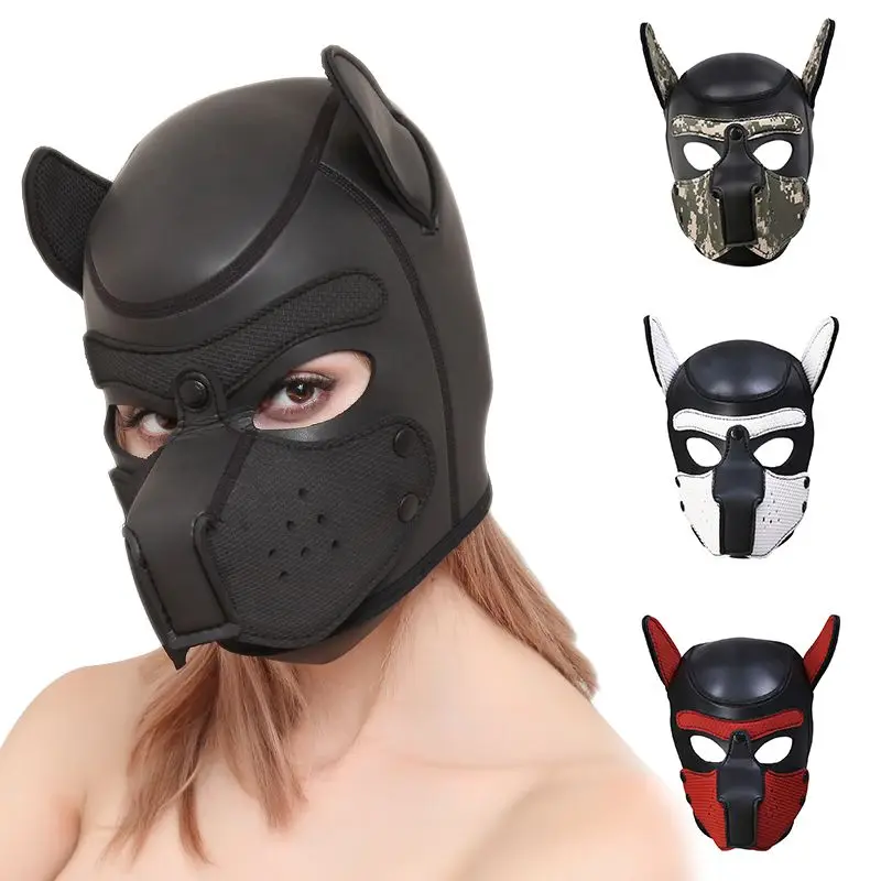 Halloween Sexy Cosplay Puppy Mask Dog Full Soft Head Prop Padded Rubber Play For Masquerade | Дом и сад