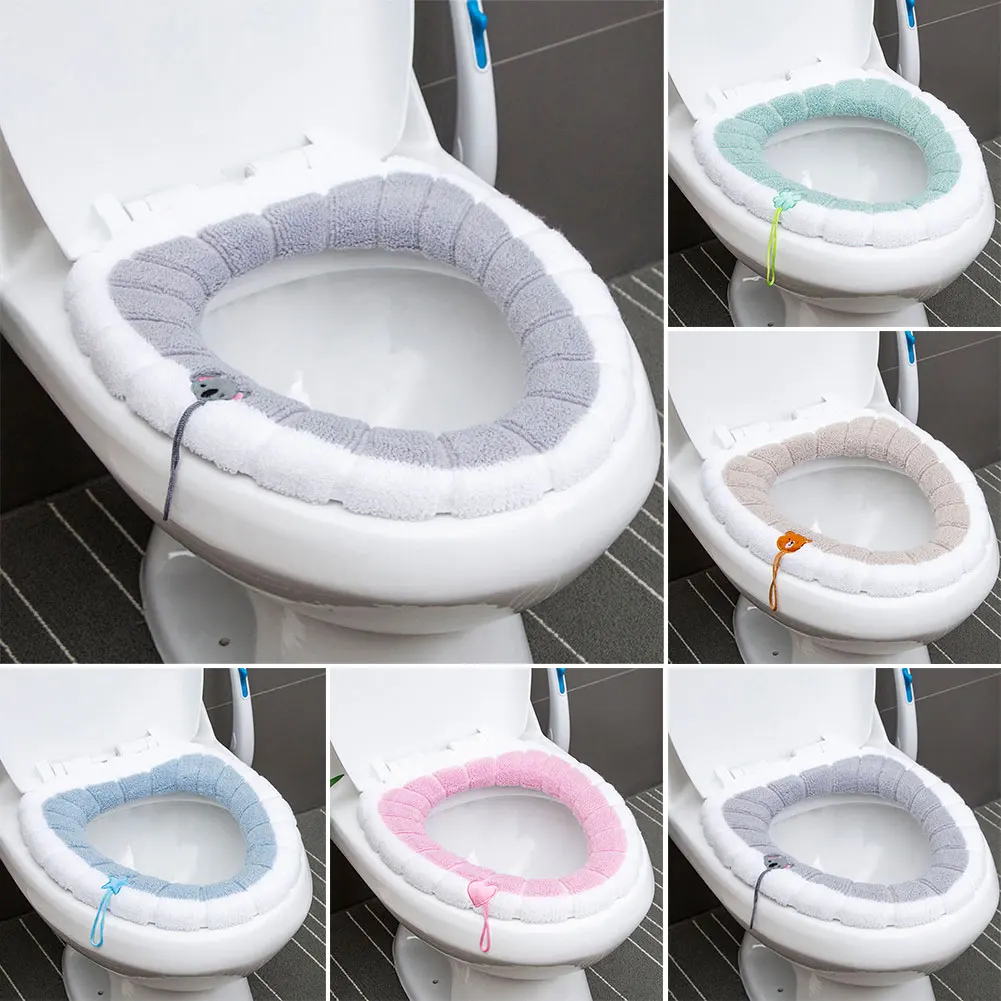 

Thickened Toilet Cushion Winter Soft Washable Common NordicToilet Seat Pads Household Bathroom Lavatory Cover Set Pedesta New