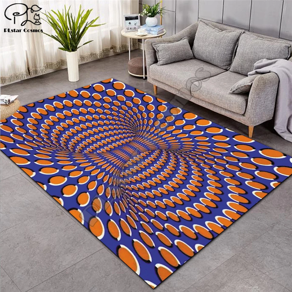 

colorful Psychedelic carpet Nordic Soft Flannel 3D Rugs Parlor Mat Area Rugs Anti-slip Large Carpet Rug Living Room Decor P-001