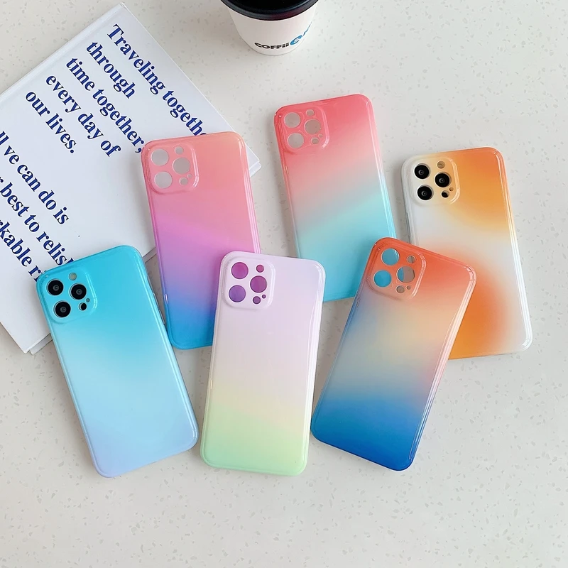 

Блестящий однотонный чехол для iPhone 12 11 Pro Max X Xs Max Xr 7 8 Puls SE 2020