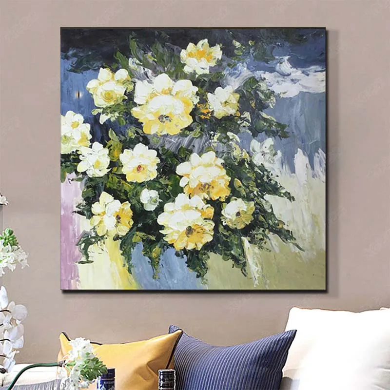 Ручная роспись абстрактный цветок холст Imapsto картины маслом Настенная картина