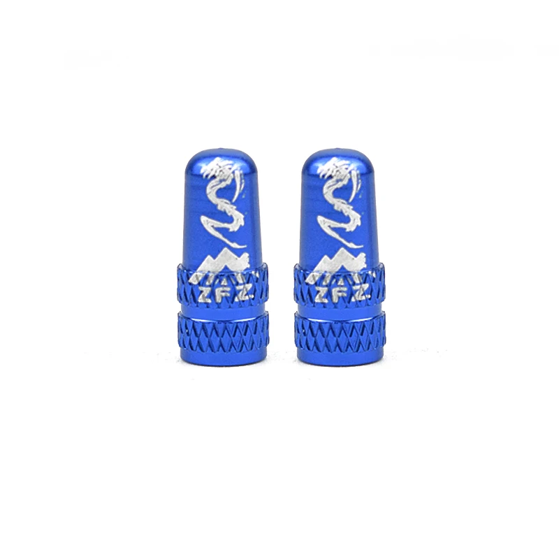 blue 2 шт. алюминиевый сплав велосипедная шина клапан крышка Дракон узор велосипедная крышка протектор дорога MTB французская шина Пылезащитный велосипед Presta клапан - Цвет: blue