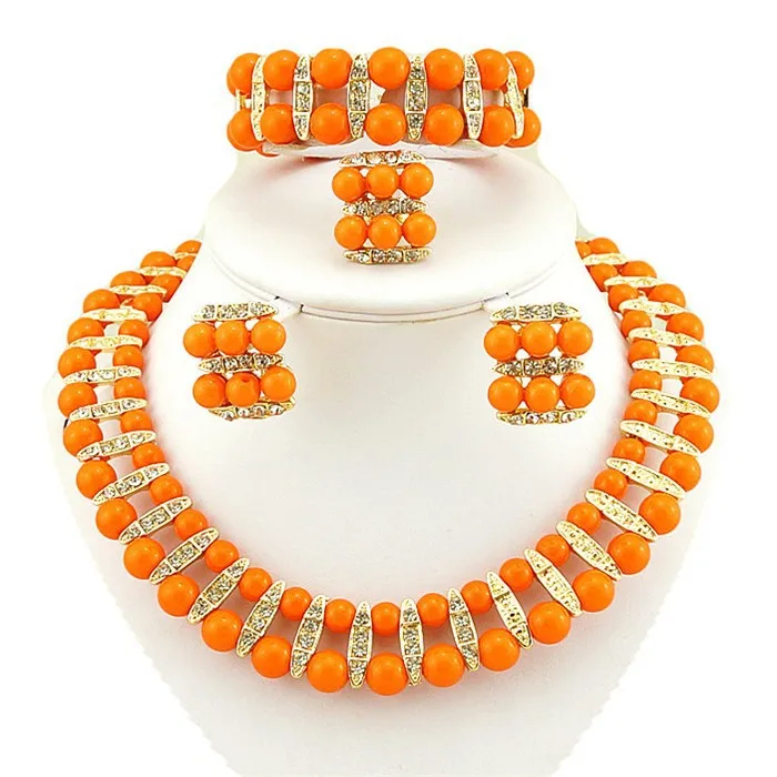 Бусы в африканском стиле зеленый цвет комплекты ювелирных изделий золотой