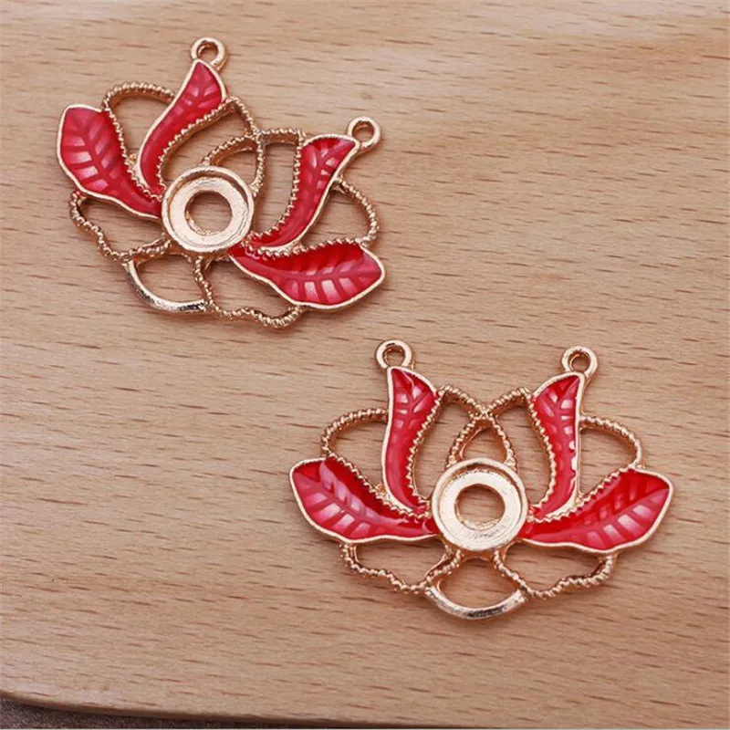 

SIXTY TOWFISH 10 Pieces Colourful Jewelry Accessories Alloy Material Size 28*38 mm Flower Piece