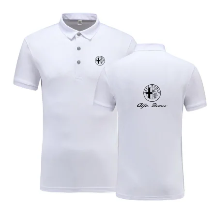 

New Summer Short-sleeve Polo Homme High Quality Cotton Fashion for Alfa Romeo Logo Print Polo Shirt Casual Business Camisa Polo