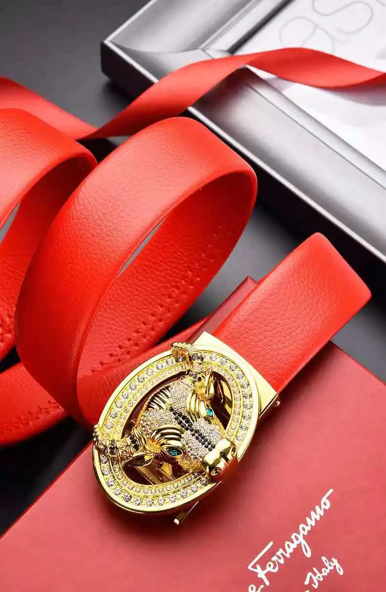 

New festive nubuck leather men's belt cowhide belt men's metal luxury automatic buckle men's strap high-quality men's belt