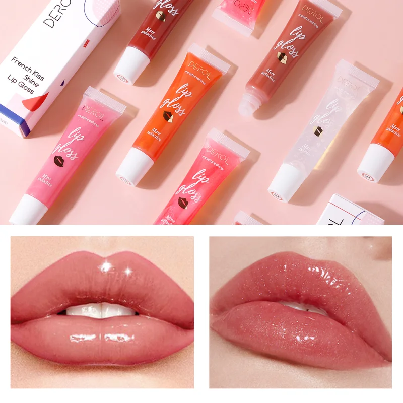 

Fruit Mirror Liquid Lip Gloss Oil Cosmetic Lip Glaze Moisturizer Shiny Lip Tint Care Transparent Liquid Gloss Lips Makeup balm