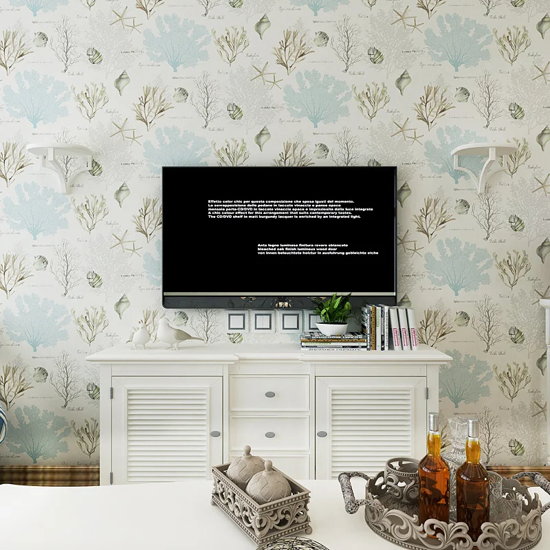 Обои хорошего качества в средиземноморском стиле с морскими водорослями