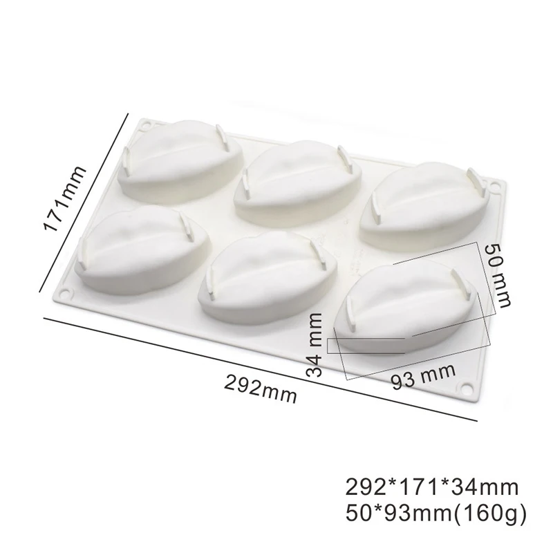

6 Holes Red Lips Shaped Mousse Mold DIY Chocolate French Dessert Mold Valentine's Day Cake Decoration Tools Silicone Cake Moulds