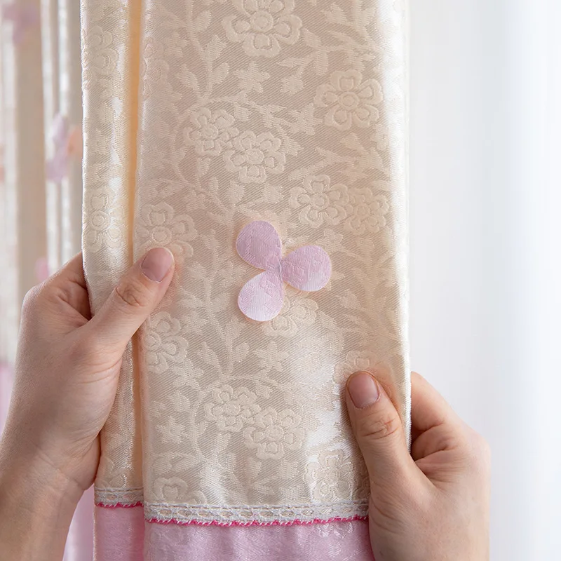 Новый цветок сшивание жаккардовые занавески s гостиная спальня готовые могут