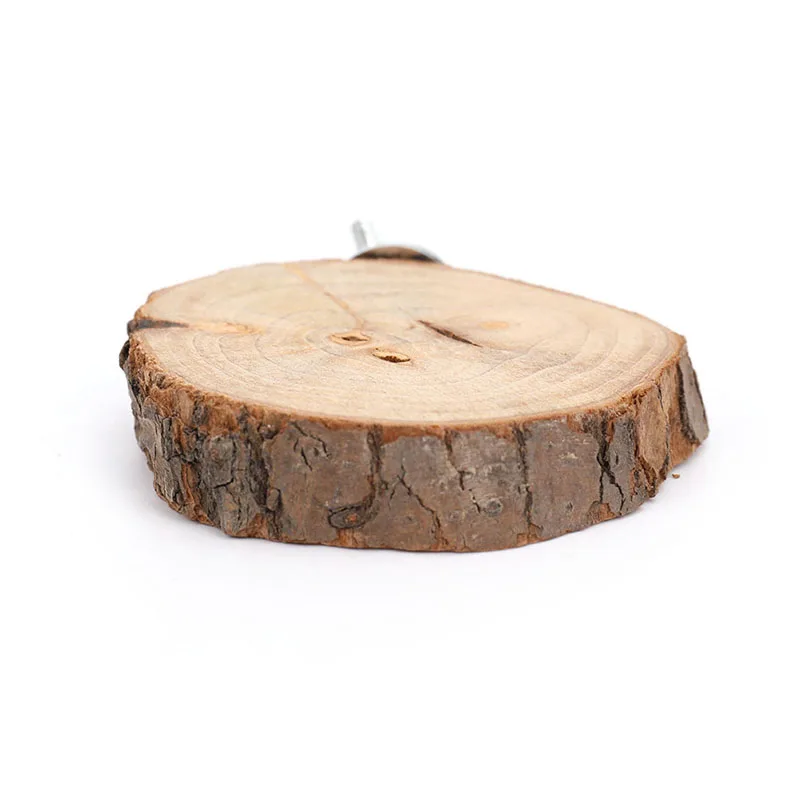 

Round Wooden Squirrel Parrot Bird Perch Stand Platform Pet Bird Hanging Toy