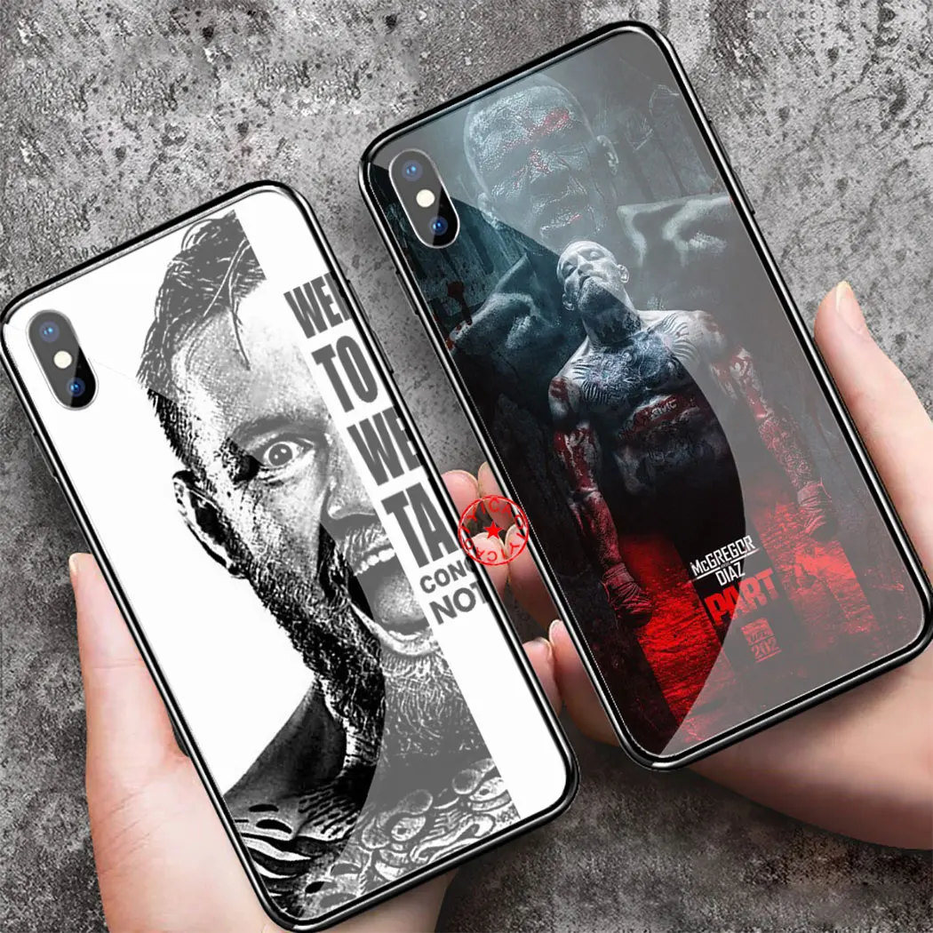 Conor McGregor Irish Fighter Custom Tempered Glass Case for iphone 5 5S SE 6 6S 7 8 Plus 11 Pro X XR XS Max Cover | Мобильные