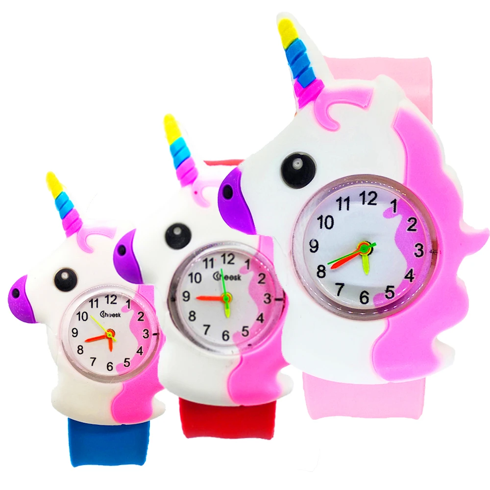 Часы детские в виде единорога подарок для детей Кварцевые спортивные часы