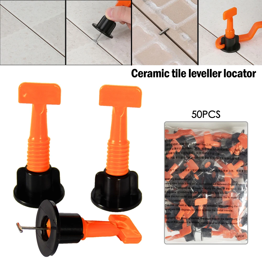 

50Pcs Tile Leveling System Toolkit Level Wedges Alignment Spacers for Leveler Locator Spacers Plier Flooring Wall Tile Carrelage
