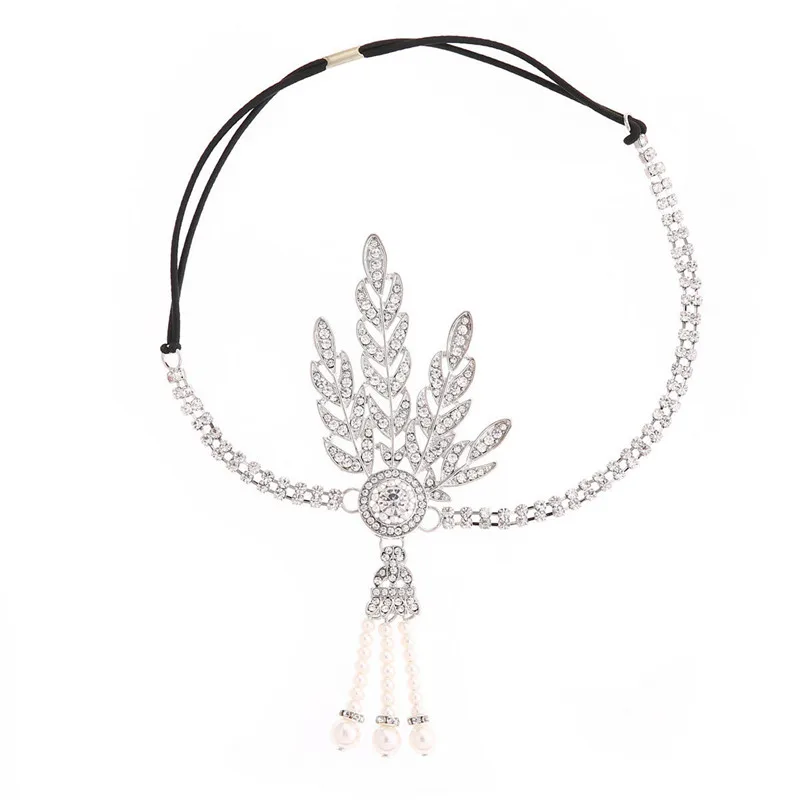 Повязка на голову &quotВеликий Гэтсби&quot в стиле 1920-х серебристая слоновая кость