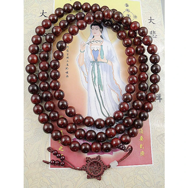 12mm Tibetischen Buddhismus 108 rot sandelholz Gebetskette Mala Halskette