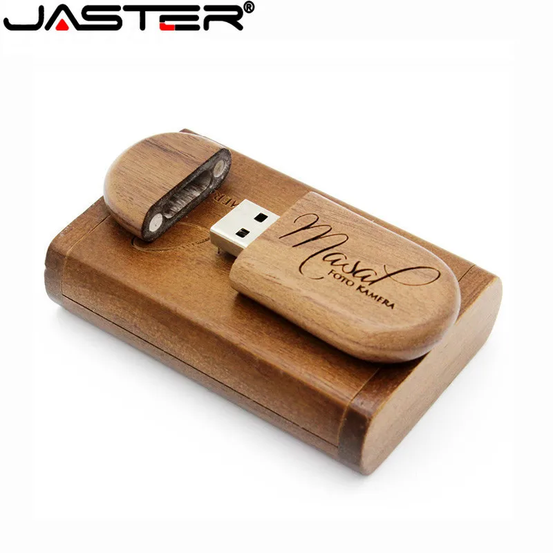 

JASTER engrave Walunt Wood Maple wooden +box LOGO print usb flash drive usb 2.0 4GB 8GB 16GB 32GB 64GB photography gift