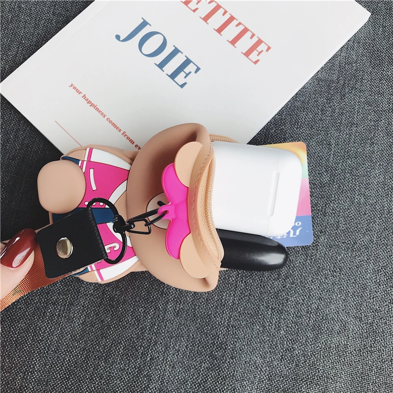 Мягкий силиконовый чехол для хранения наушников с объемным рисунком сумка