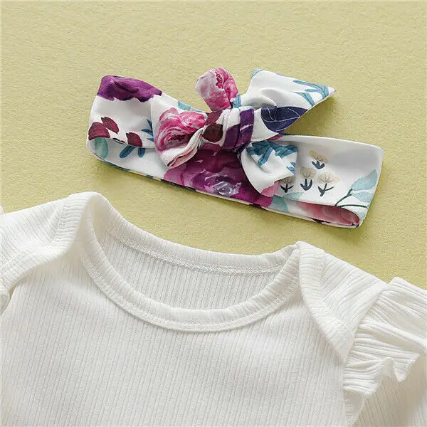 Детская одежда 2019 комбинезоны леггинсы с летящими рукавами для новорожденных