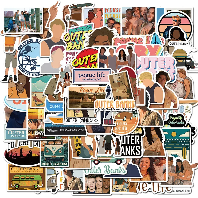 10/50/100pcs Movie Outer Banks Stickers Pack Waterproof PVC Skateboard Guitar Luggage Motorcycle Laptop Graffiti Sticker Kid Toy