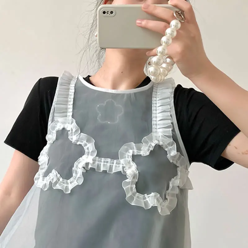 

XITAO Mini Mesh Two-piece Suit Dress Summer New Casual Fashion Women Loose Simplicity Edible Tree Fungus Splicing Trendy CLL1145