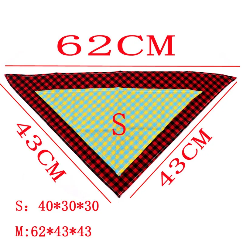 Треугольная повязка для маленьких и больших собак в клетку | Дом сад