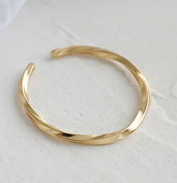 Gold Plated F.I.N.S минималистичное кольцо из стерлингового серебра S925 INS, простое кольцо Mobius, скрученные ювелирные изделия, двухтонное открытое тонкое кольцо из серебра 925 пробы - Цвет основного камня: Gold Plated